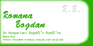 romana bogdan business card